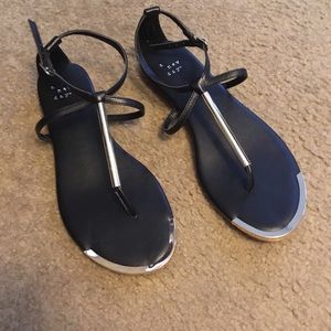 Black and silver sandals, barely worn.